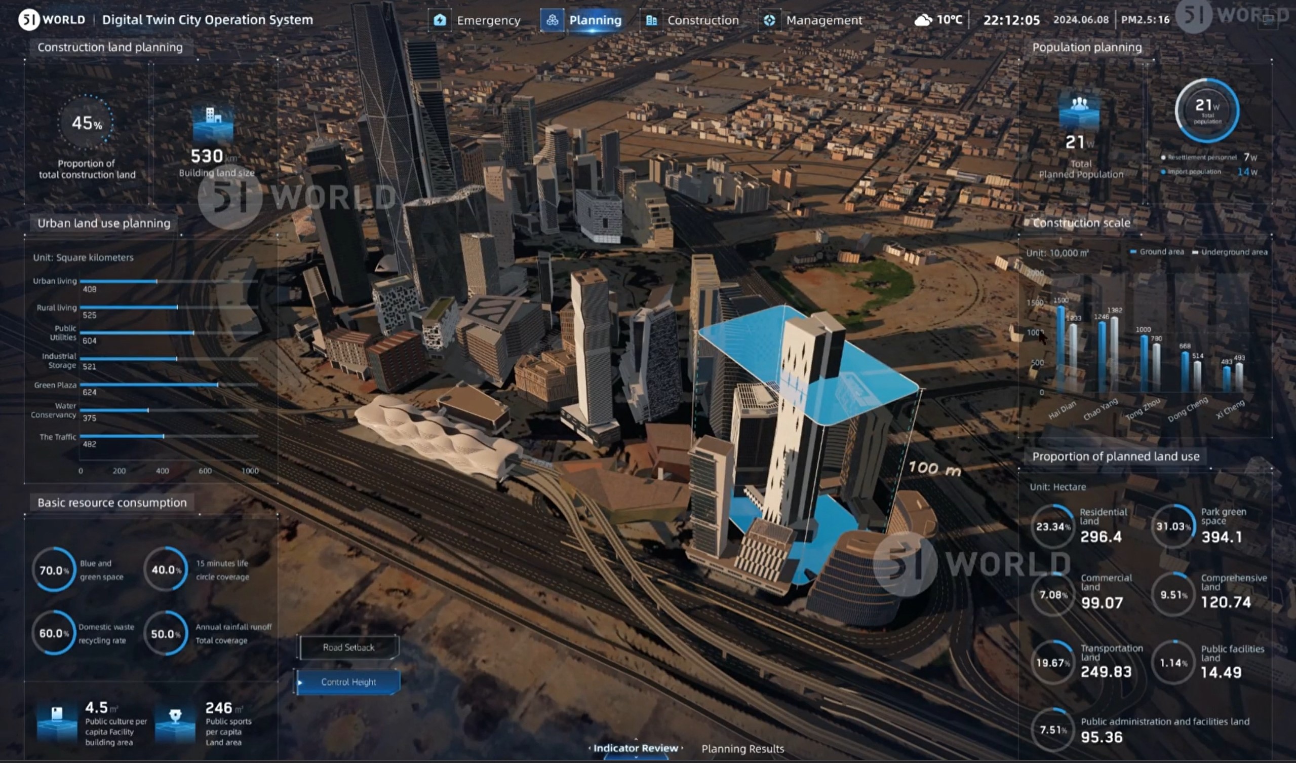 51WORLD digital twin city operation system — Riyadh city-scale 3D twin